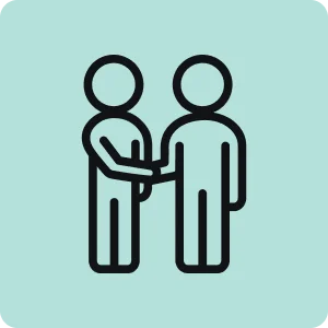 Icon of two people shaking hands