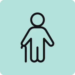 Icon of elderly person with cane