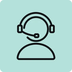 Icon of support employee with headset