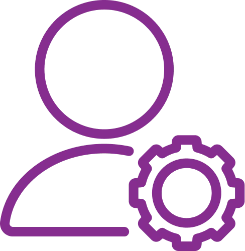 Icon of person with a customization gear