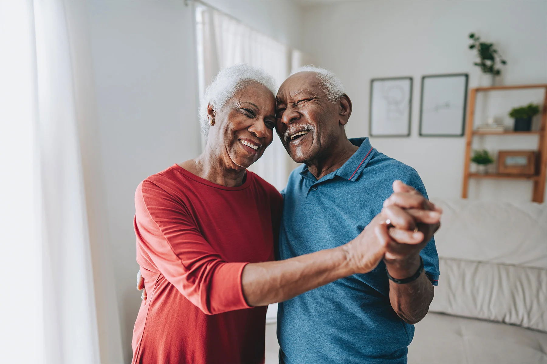 Elderly couple dancing