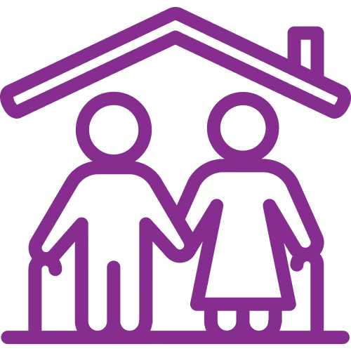 Icon of seniors under a house roof