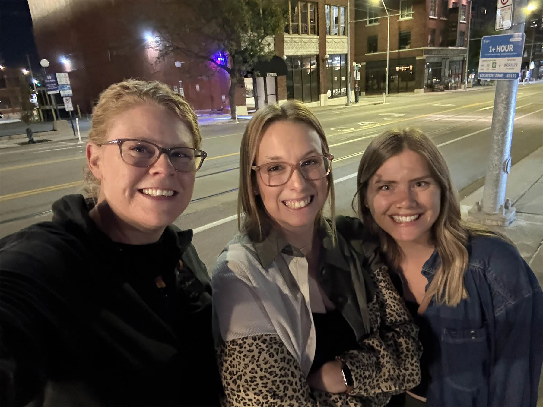 Curana team walking around city at night