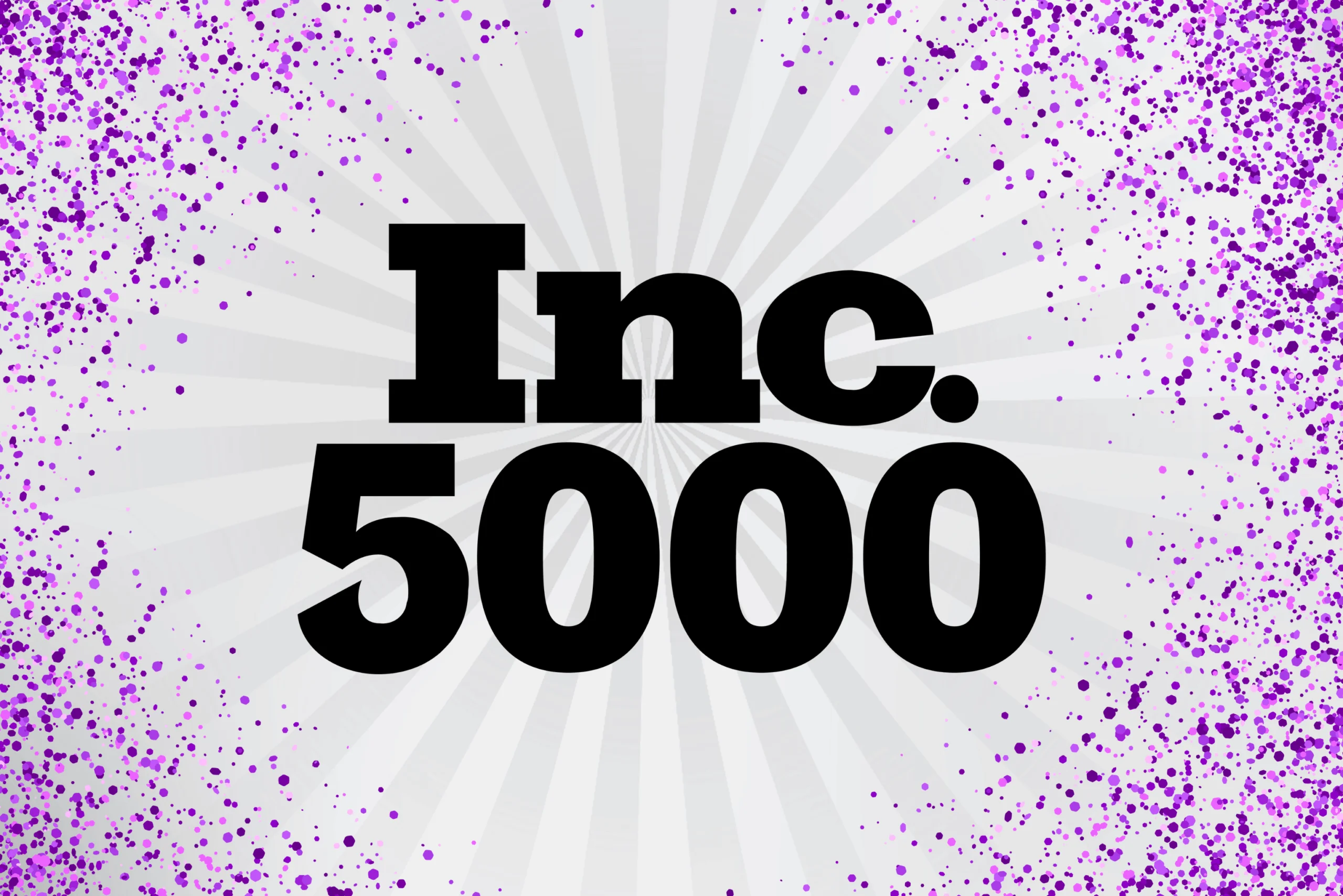 Image of 'Inc 5000' with purple confetti behind it