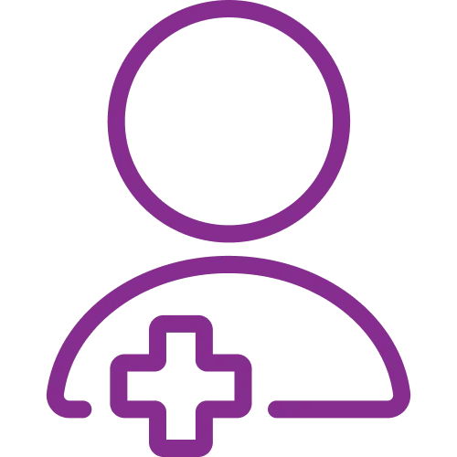 Icon of figure with health icon