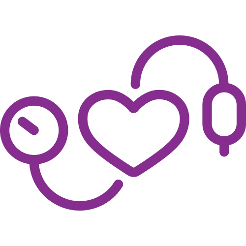 Icon of heart with stethoscope